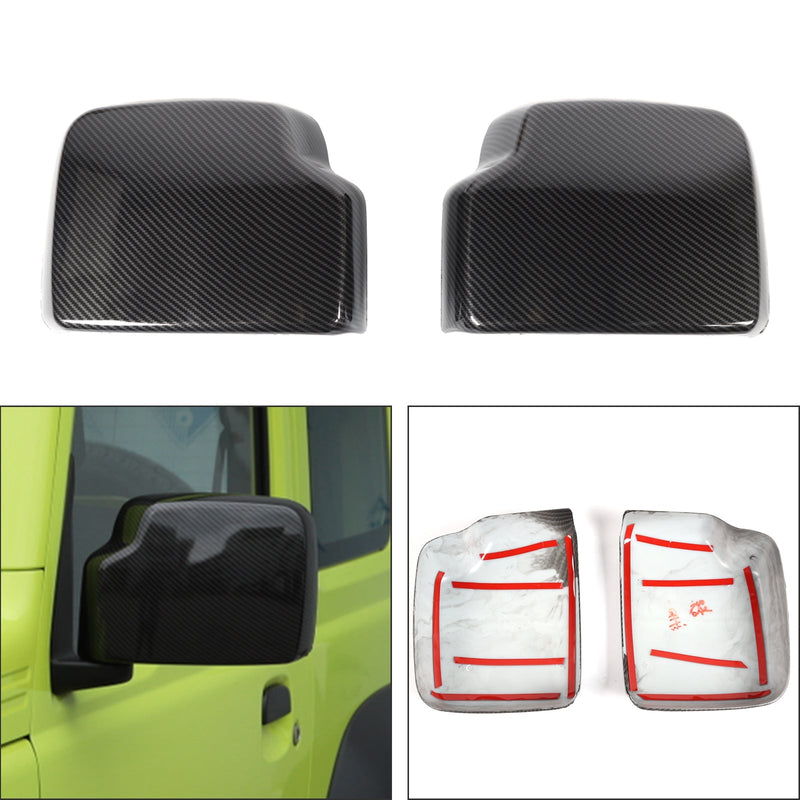 غطاء مرآة الرؤية الخلفية الخارجي من ألياف الكربون ABS مناسب لسوزوكي جيمي 2019-2020 عام