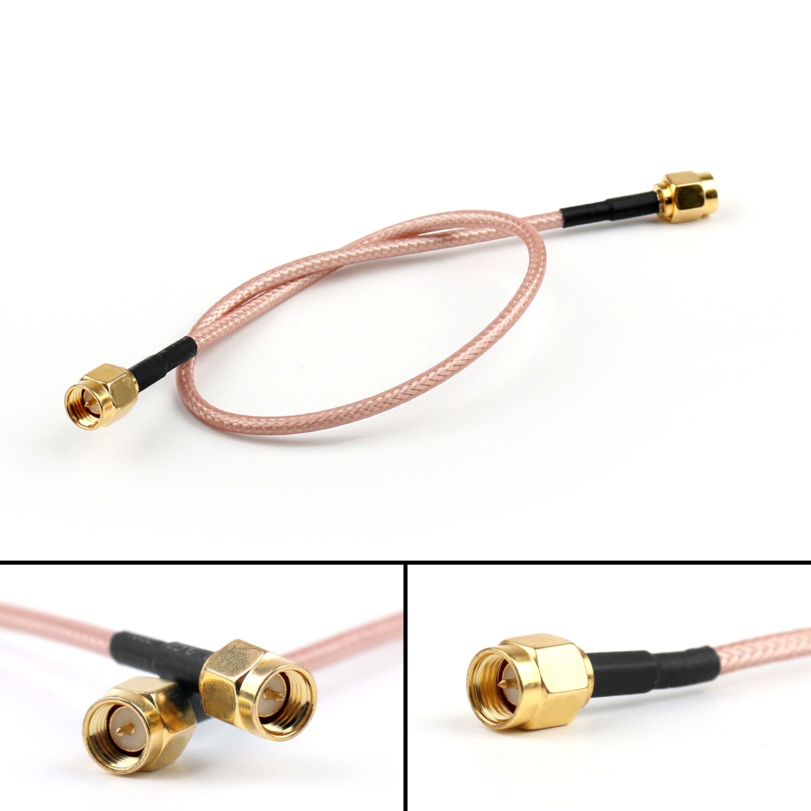 4Pcs 30cm RG316-D Double SMA Male Plug to SMA Male Shield Jumper Pigtail Cable 12in