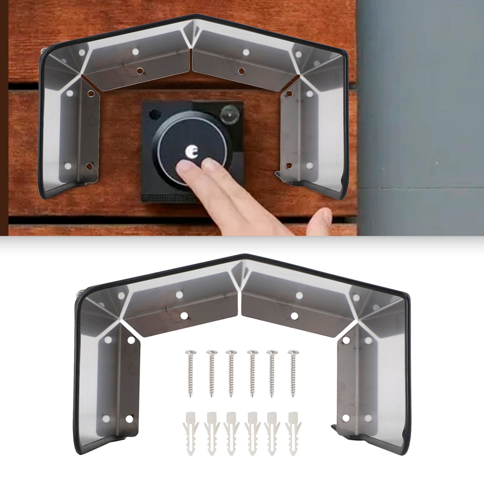 Caja de protección contra la intemperie de acero inoxidable Caja de pared Cubierta de lluvia para toma de timbre