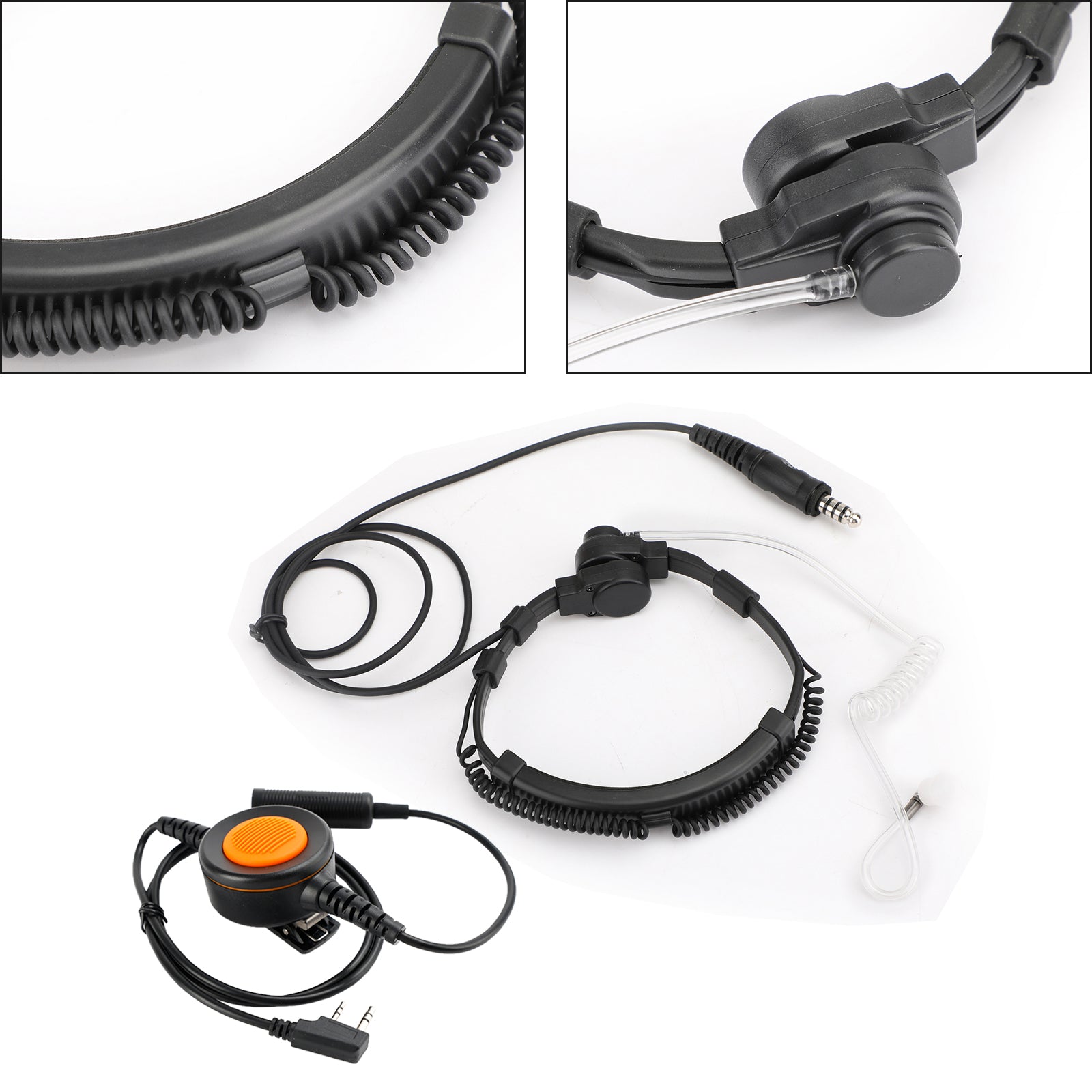 Auriculares tácticos de garganta con enchufe grande de 7,1mm, 6 pines U94 PTT para TH-D7 TH-F6 TH-K2 TH-21