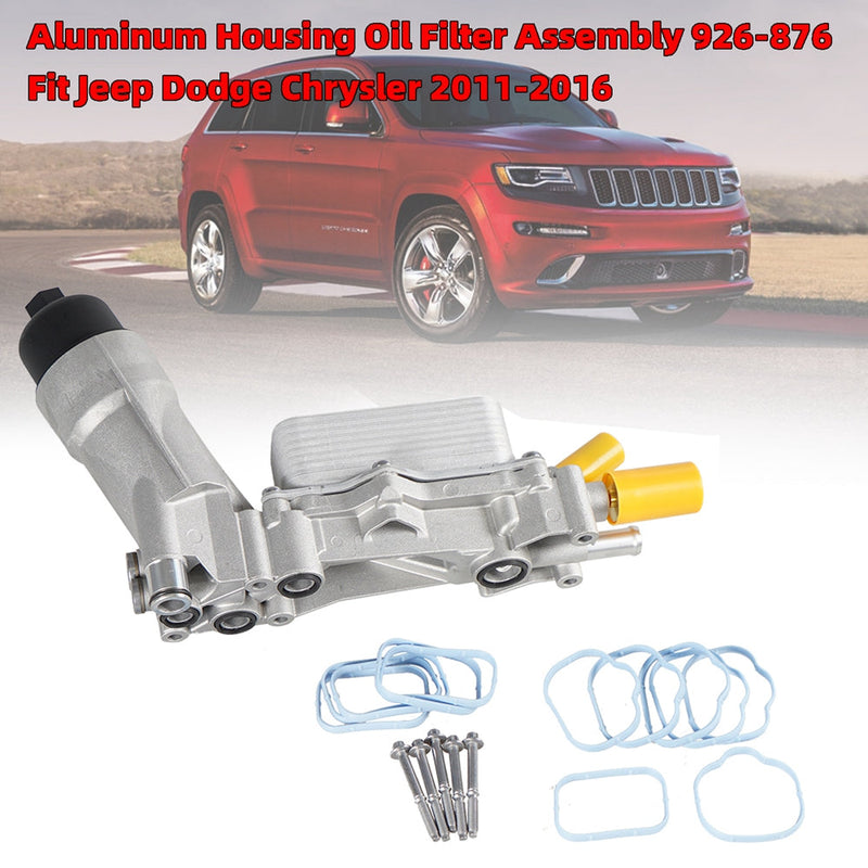 2011-2016 Jeep Dodge Chrysler Conjunto de filtro de aceite de carcasa de aluminio 926-876