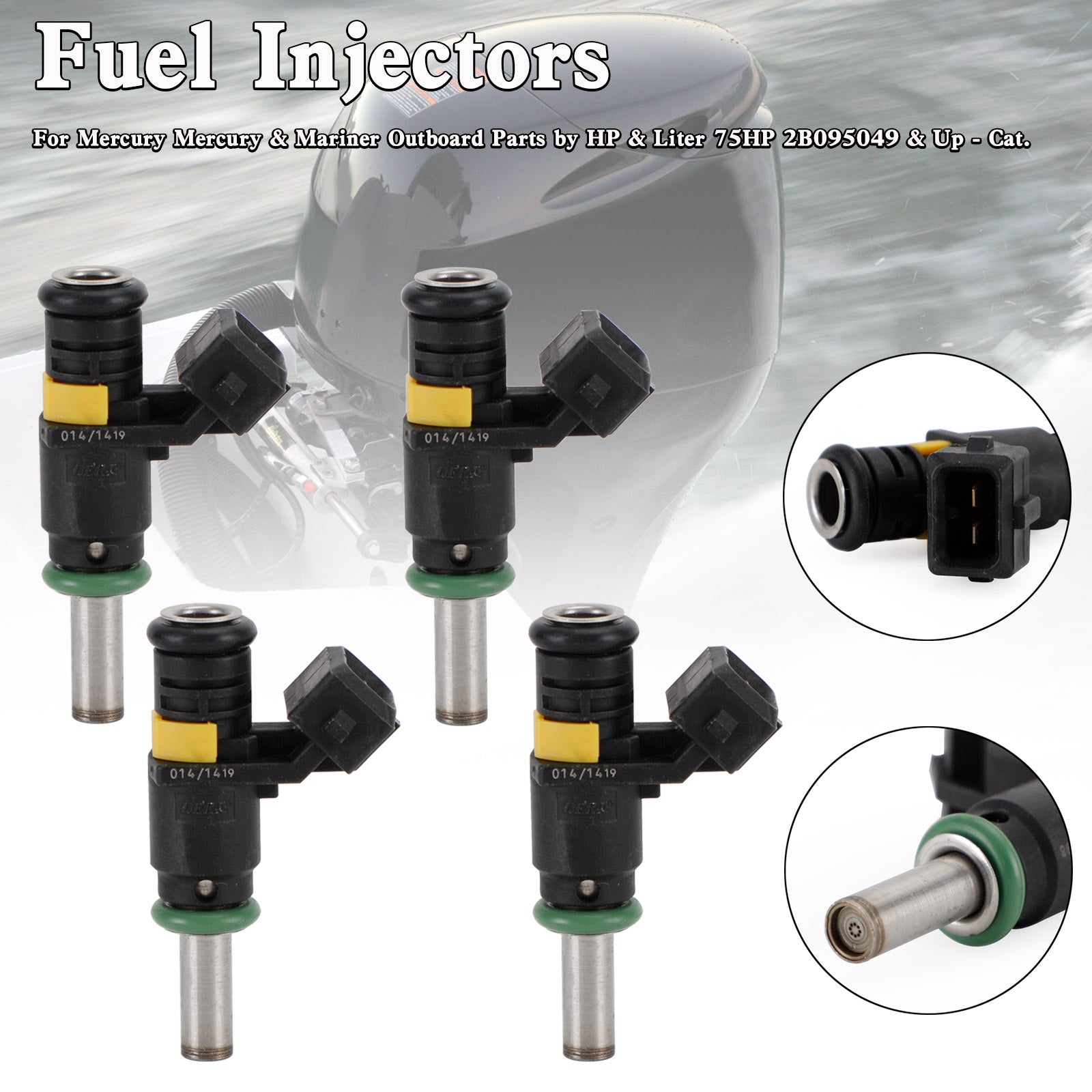 4PCS 8M6002428 Mercury Outboard Motor 150HP 4-Stroke Fuel Injector