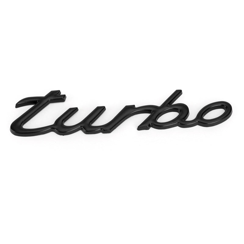 Etiqueta engomada del coche 3D Chapado en metal Turbo Logo Emblema Insignia Calcomanía Negro Genérico