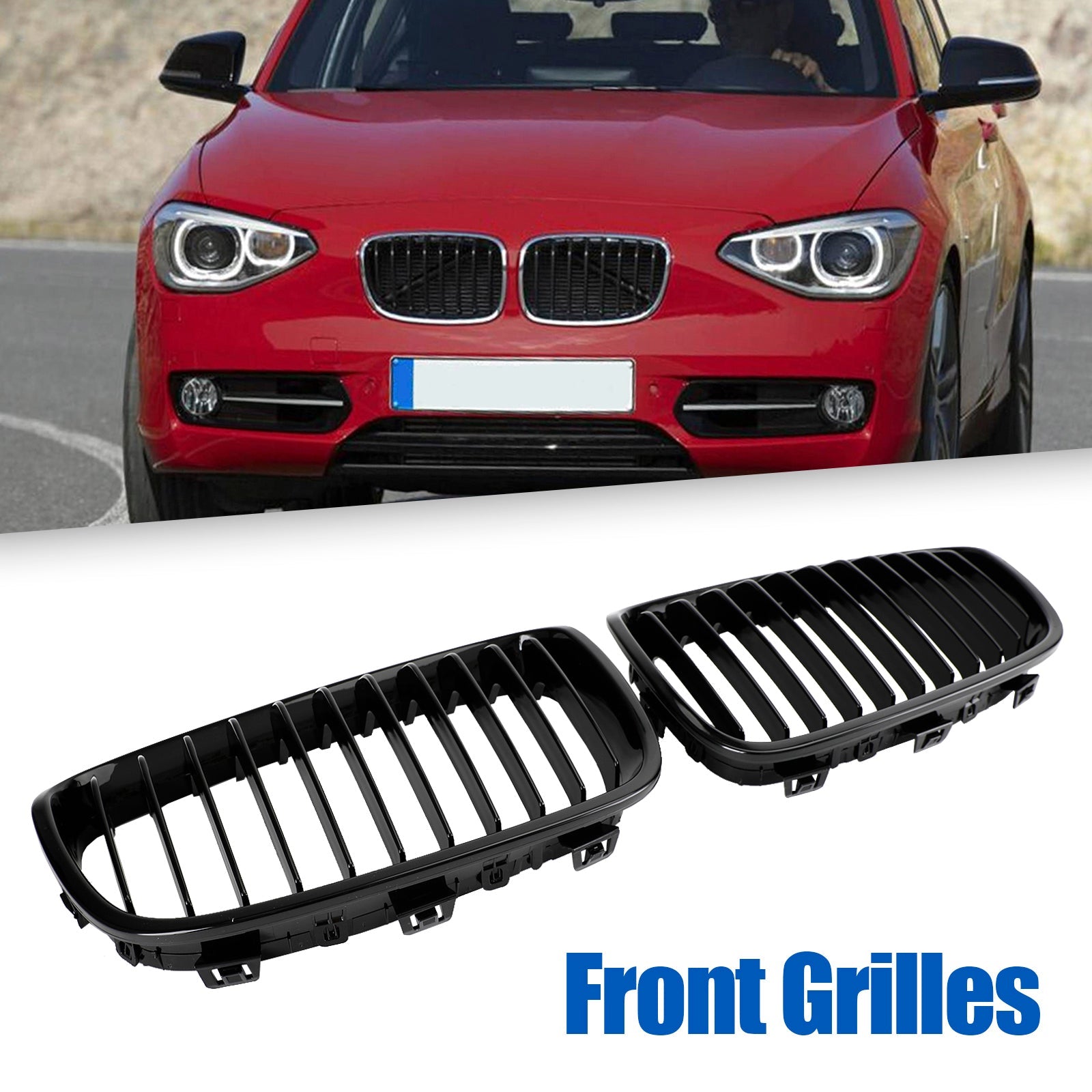 2012-2014 BMW 1 Series F20 F21 2PCS Front Bumper Kidney Grill Grille