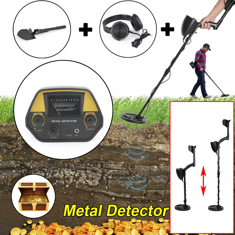 Kit 3 en 1 Detector de metales 7.8" Gold Digger Hunter Deep Sensitive Shovel Auricular