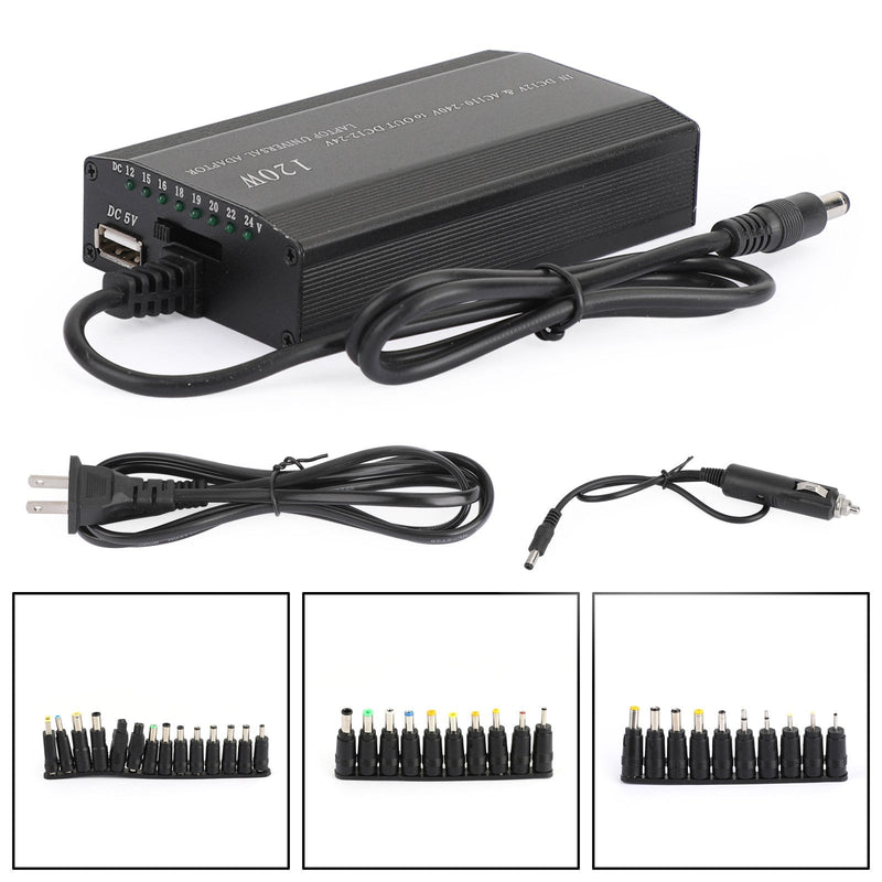 Universal 120W Car Home 34 Tips Power Supply Adapter Charger for Laptop Notebook