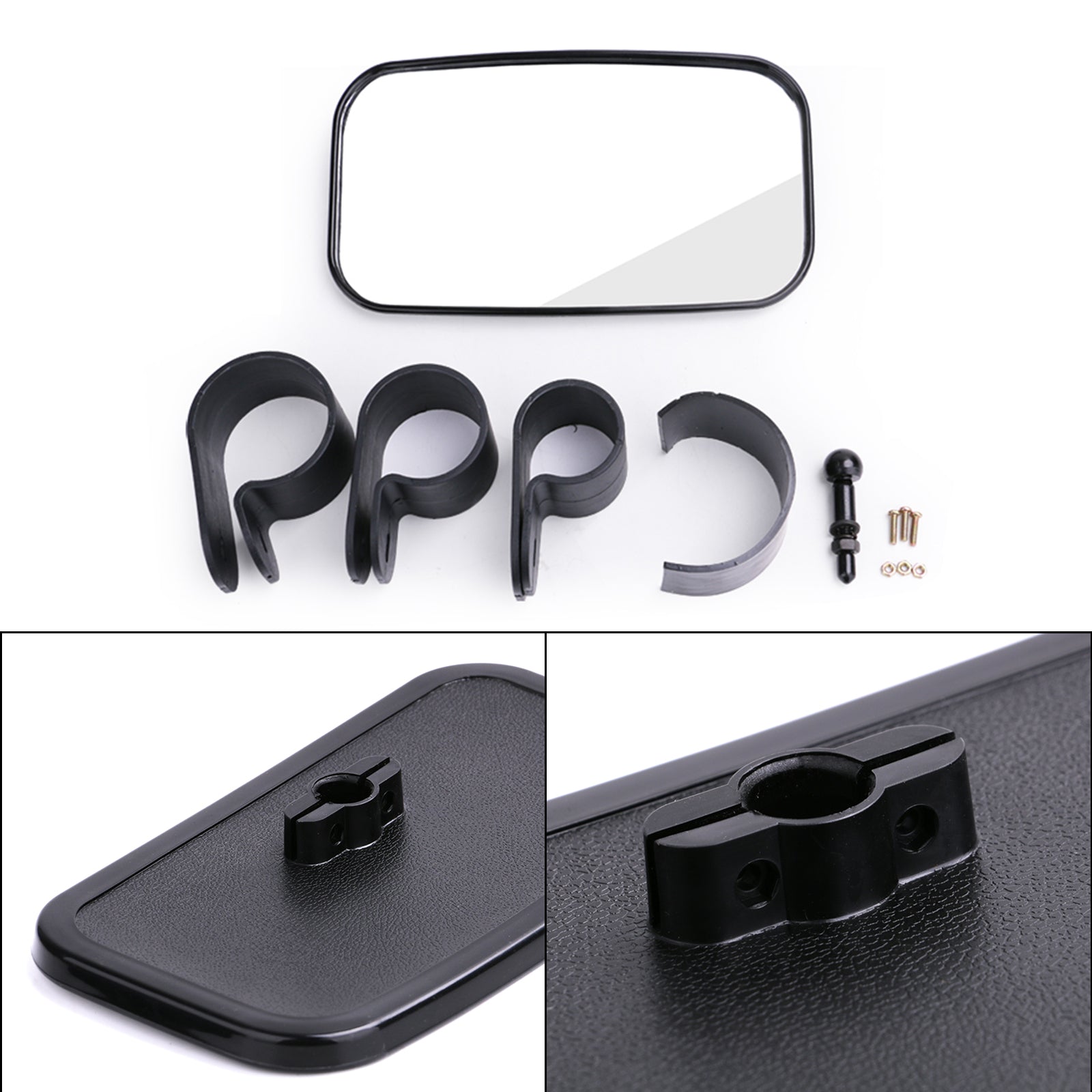 1.5" 1.75" 2" Bar Retangular Rear View Mirror For Kawasaki Mule Can-Am Commander Generic