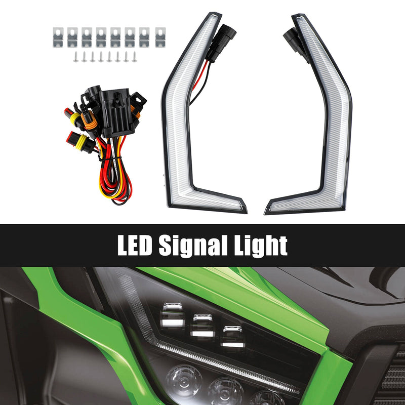 مصابيح Kawasaki Teryx KRX 1000 2020-2023 Fang Accent Grill LED للضوء الأمامي