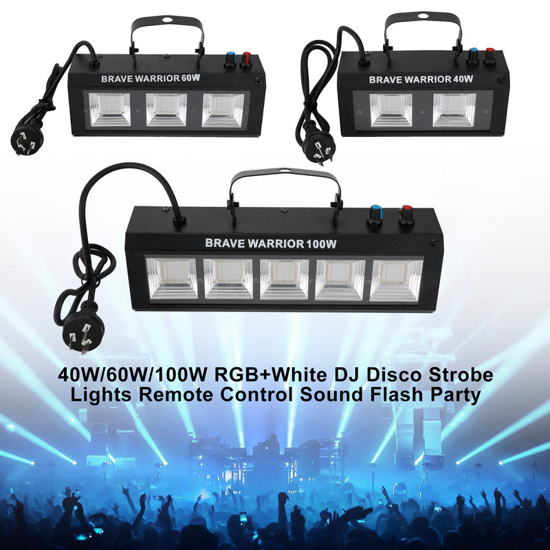 40W/60W/100W RGB+blanco DJ discoteca luces estroboscópicas Control remoto sonido Flash fiesta