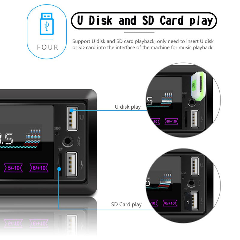 Bluetooth Single 1 Din Car Stereo USB AUX MP3 Player Touch Screen Radio In-Dash CA Market