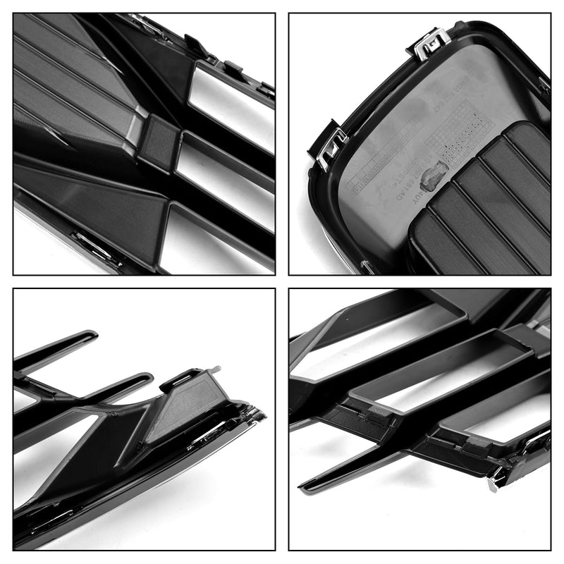 Audi A6 C7 2014-2018 2 piezas parachoques delantero cubierta de luz antiniebla parrilla negro cromado