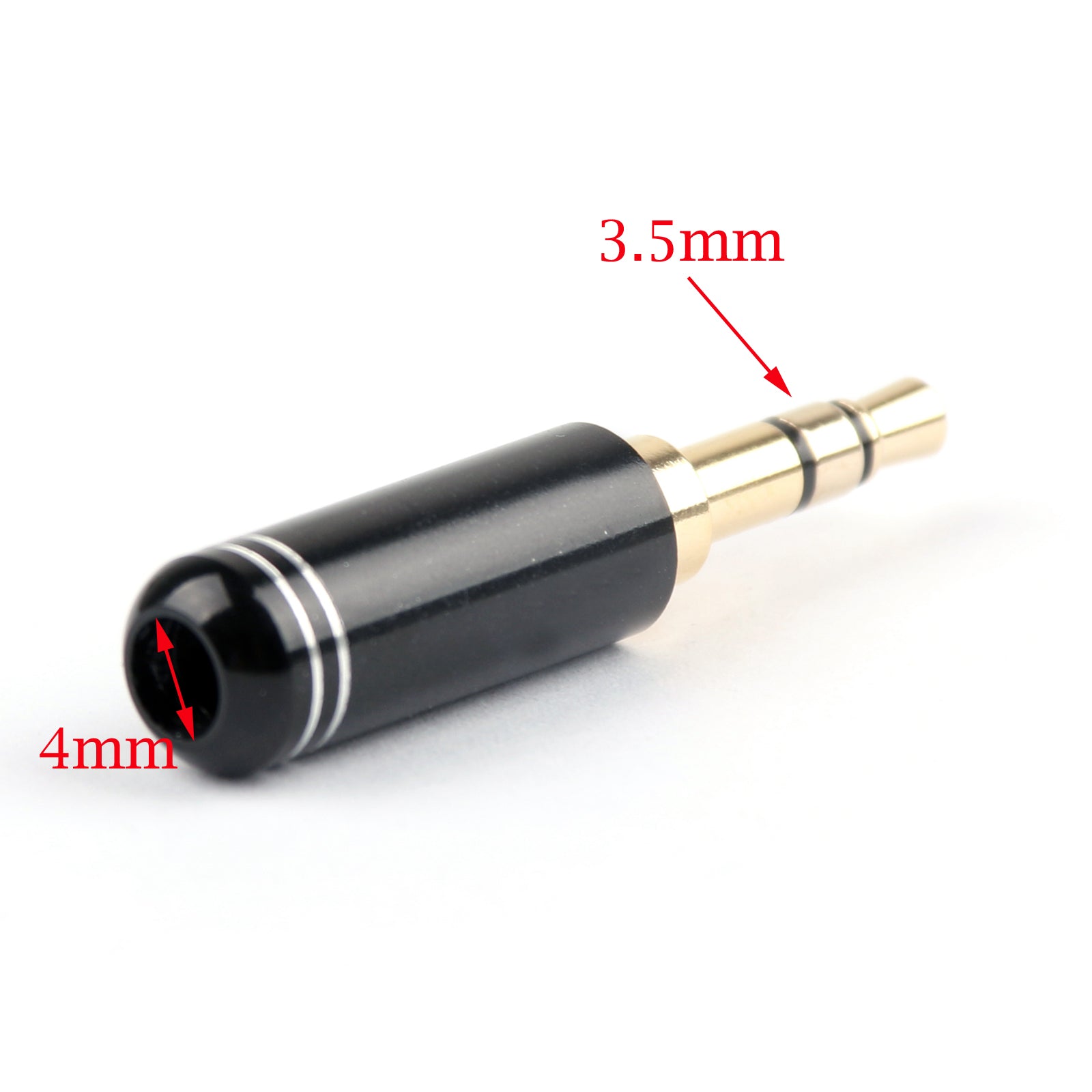 4xUpgraded Copper Gold Plated 3.5mm Male Stereo Mini Jack Plug Headphone Black