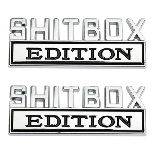 قطعتان من ملصقات شعار Shitbox Edition شعار شارات لشاحنة سيارة Ford Chevr #B Generic CA Market
