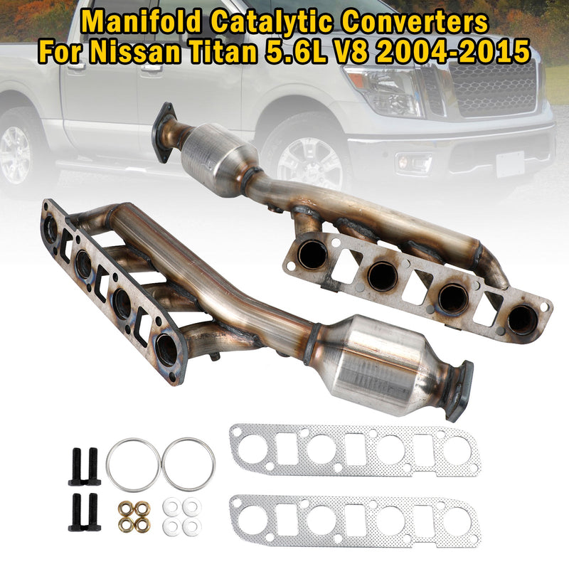 04-15 Nissan Titan 5.6L Manifold Left & Right Catalytic Converters