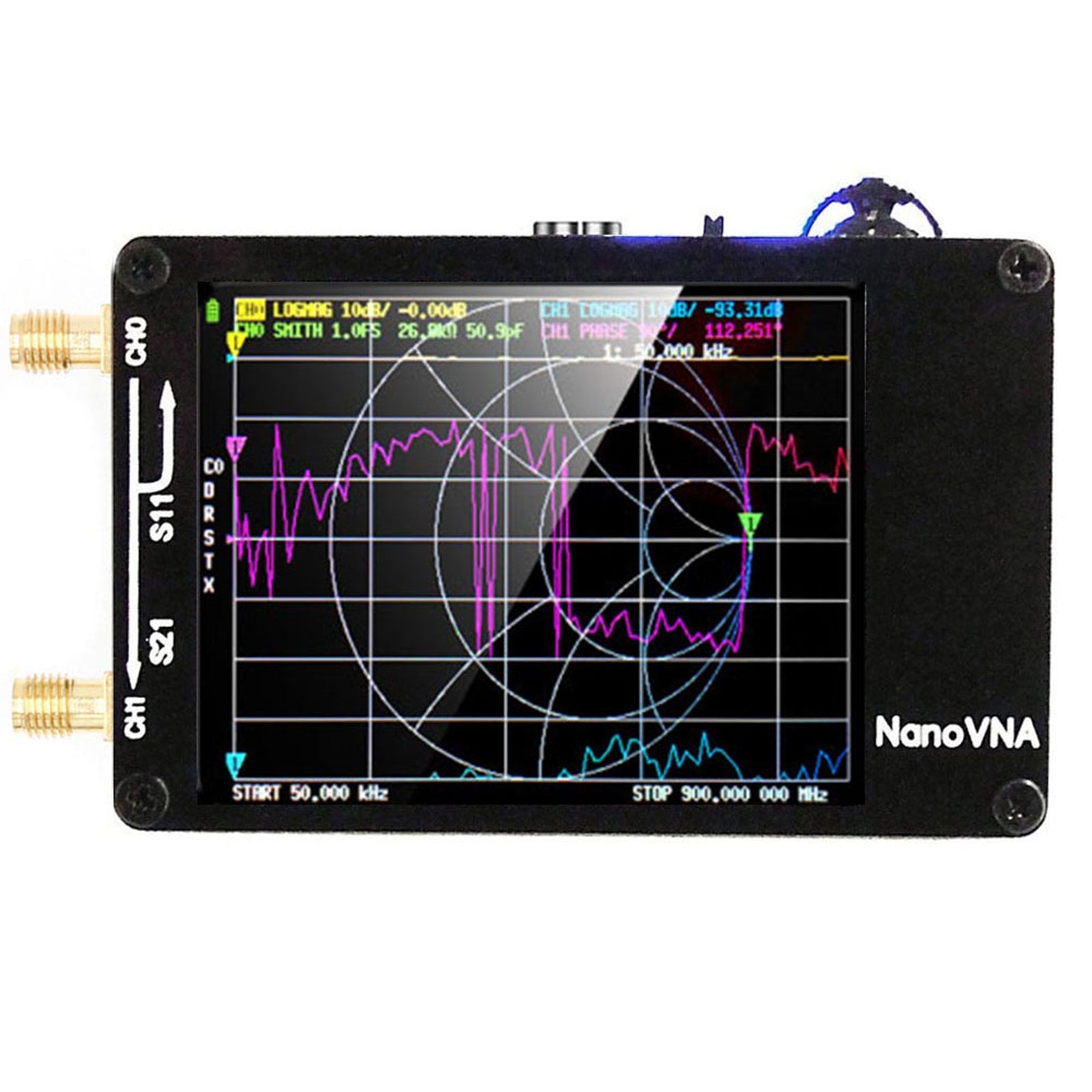 NanoVNA-H Vector Network Antenna Analyzer MF HF VHF UHF Analyzer W/ SD Card Slot