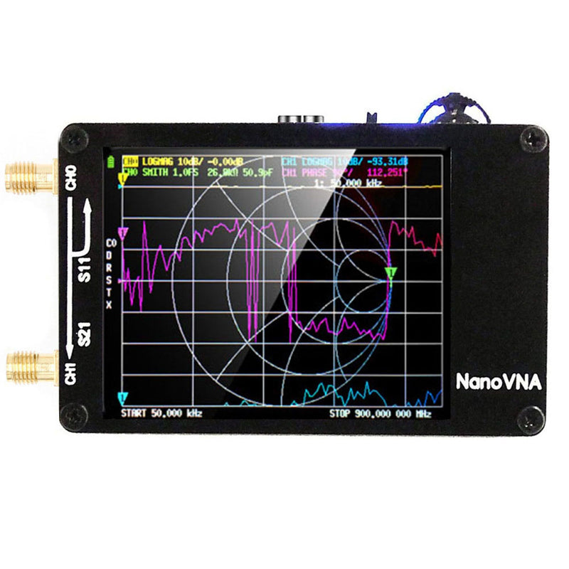 NanoVNA-H محلل هوائي الشبكة الموجهة MF HF VHF UHF محلل مع فتحة بطاقة SD