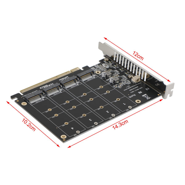 Adaptador de tarjeta de expansión M.2 NVME SSD a PCI-E 4.0 X16 compatible con PH44 2280 2242
