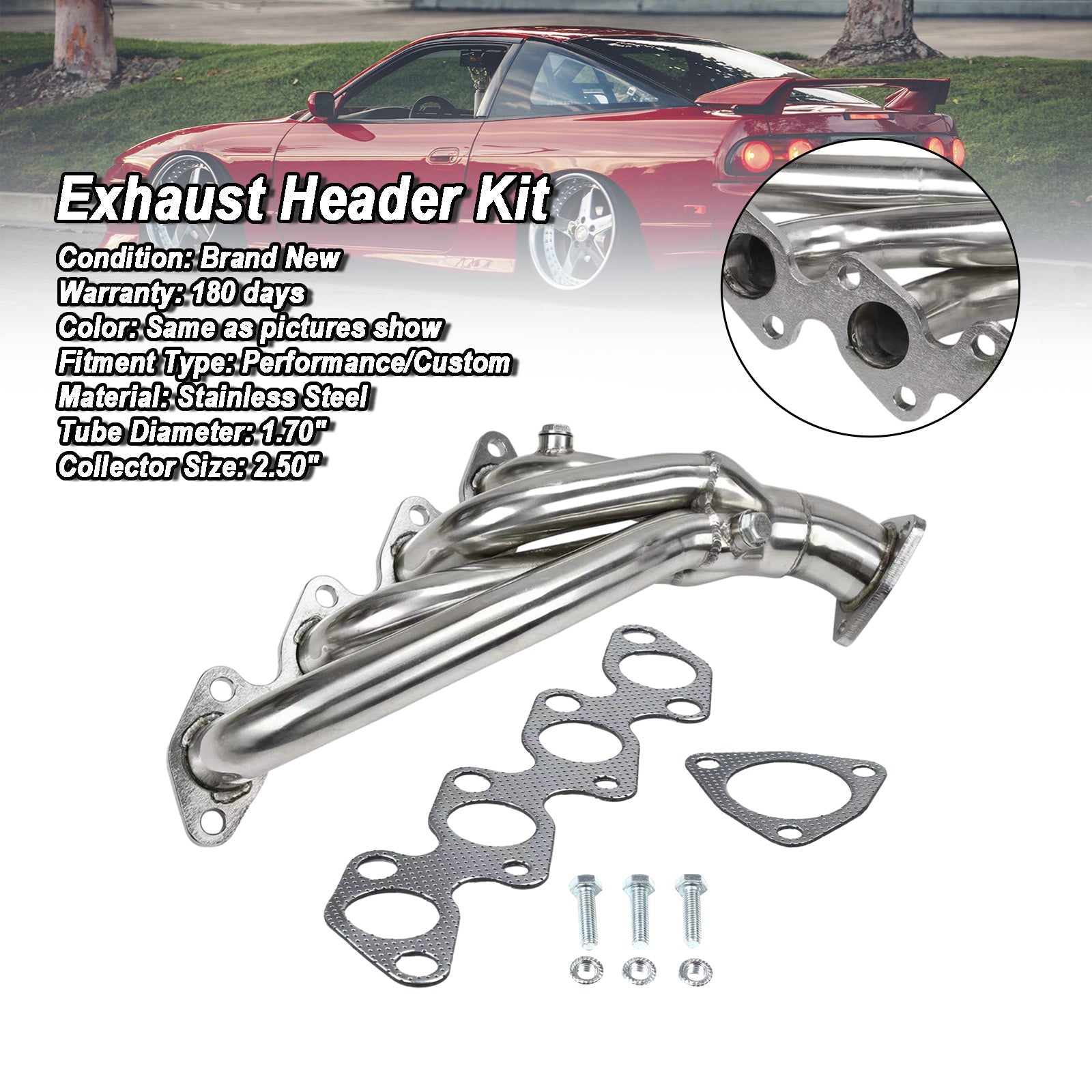 Nissan 240Sx S14 Ka24De 1995-1998 Stainless Steel Header Manifold Exhaust