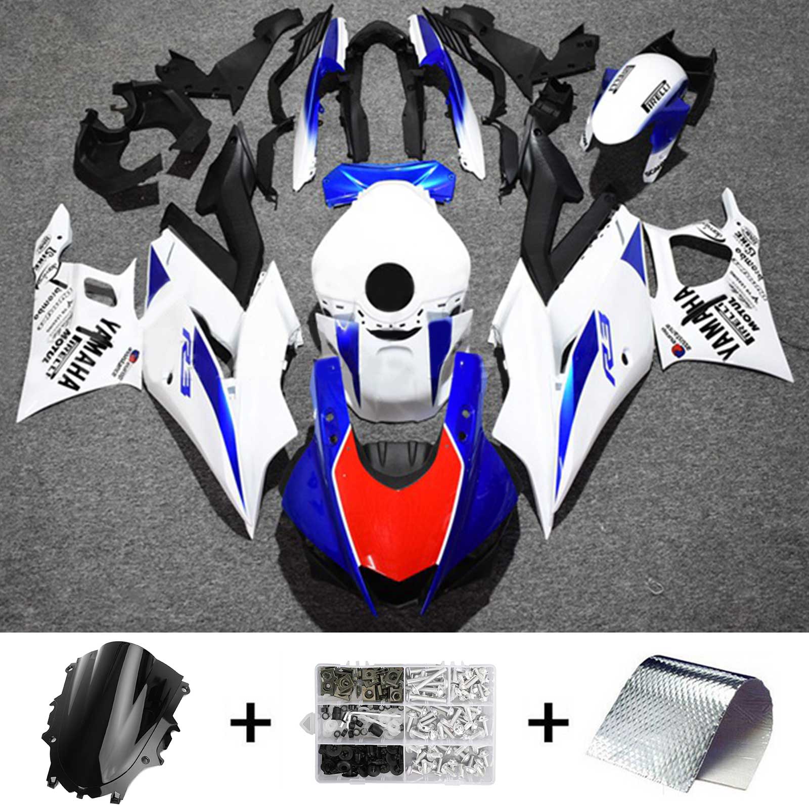 Yamaha YZF-R3 R25 2022-2023 Fairing Kit هيكل السيارة بلاستيك ABS