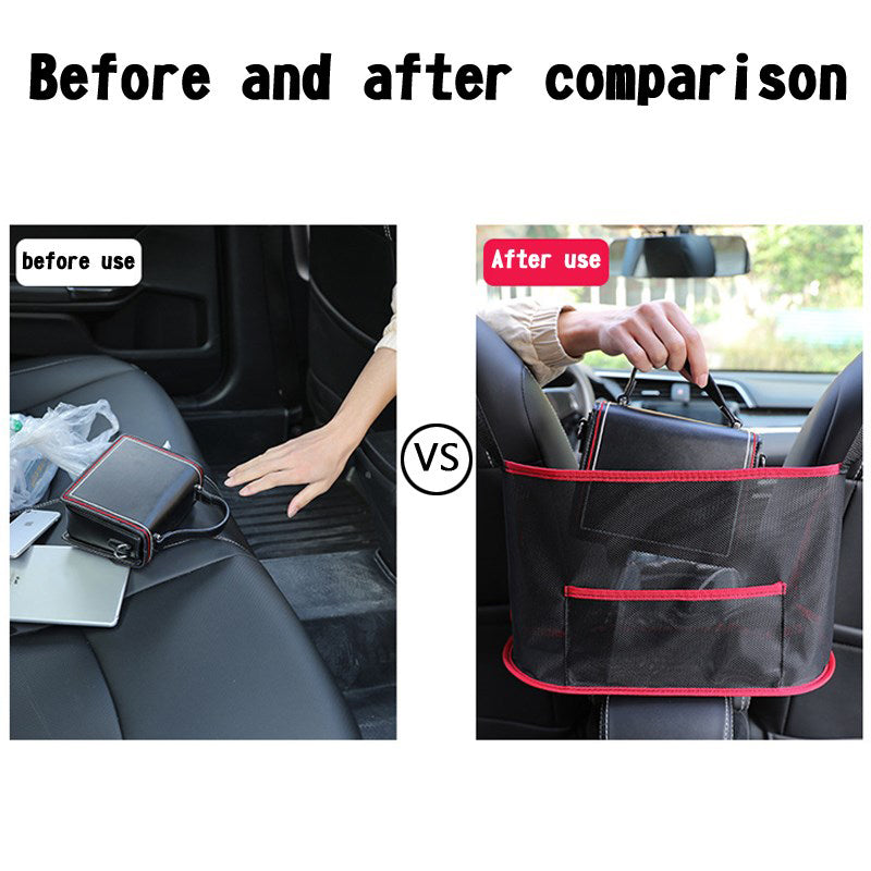 Bolso de mano de bolsillo de red para coche, organizador de monedero, entre asiento, bolsa de almacenamiento para coche, genérico