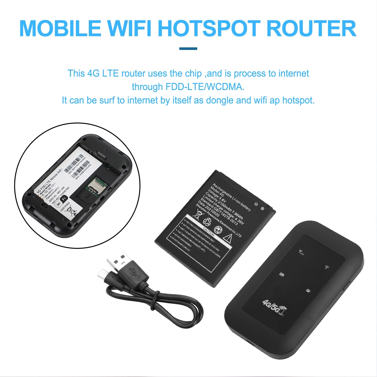 H806 4G LTE UMTS WCDMA Hotspot Wireless Router WiFi Mobile Broadband Modem