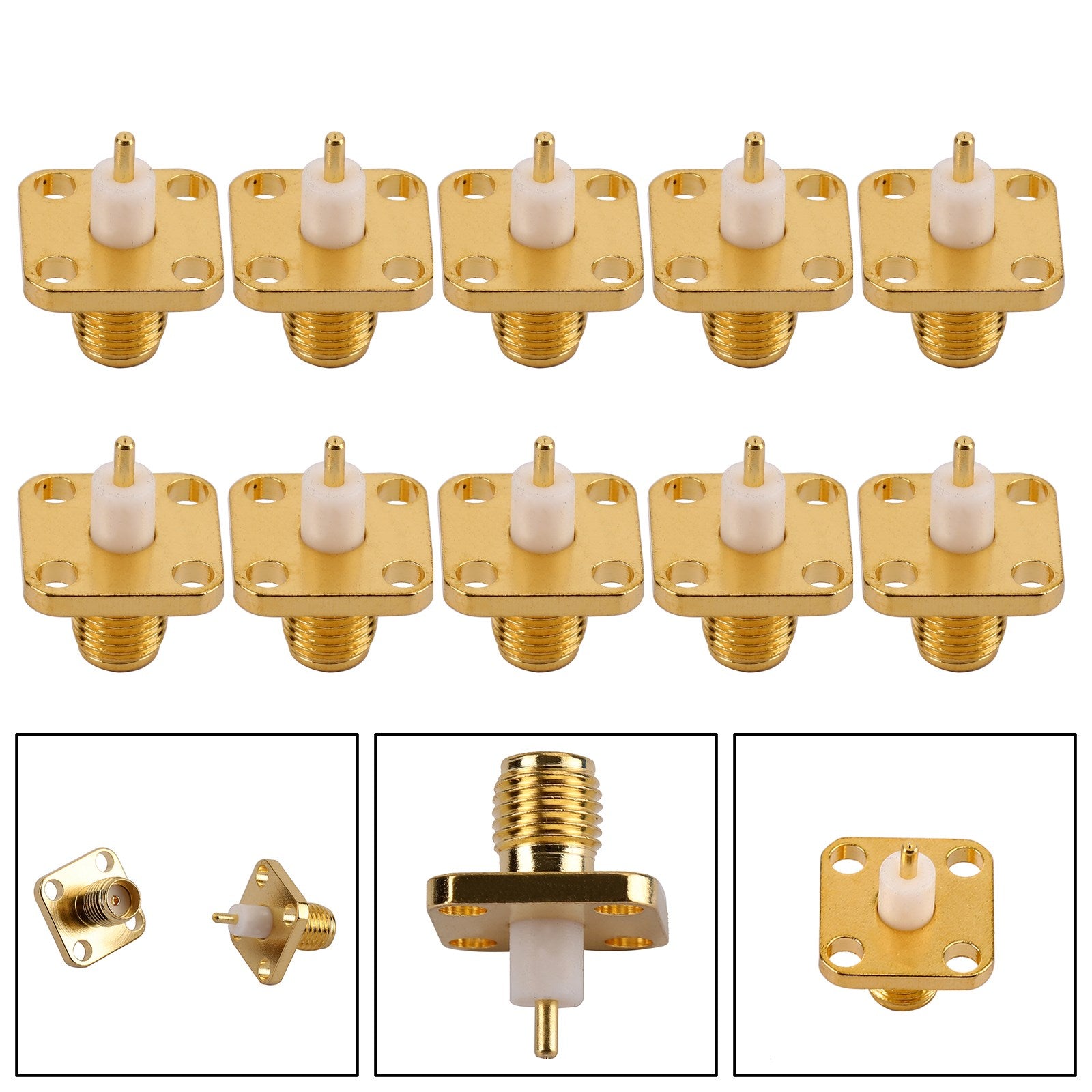 10x SMA Female Jack Chassis 4Hole Panel Mount Post Terminal RF Coax Connector 5mm