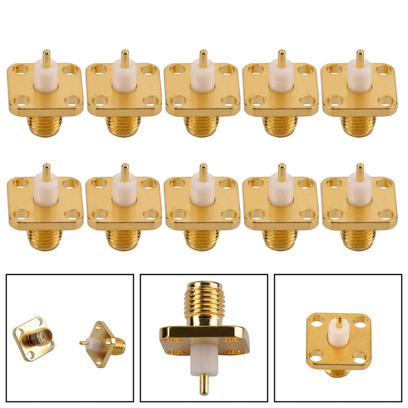 10x SMA Female Jack Chassis 4Hole Panel Mount Post Terminal RF Coax Connector 5mm