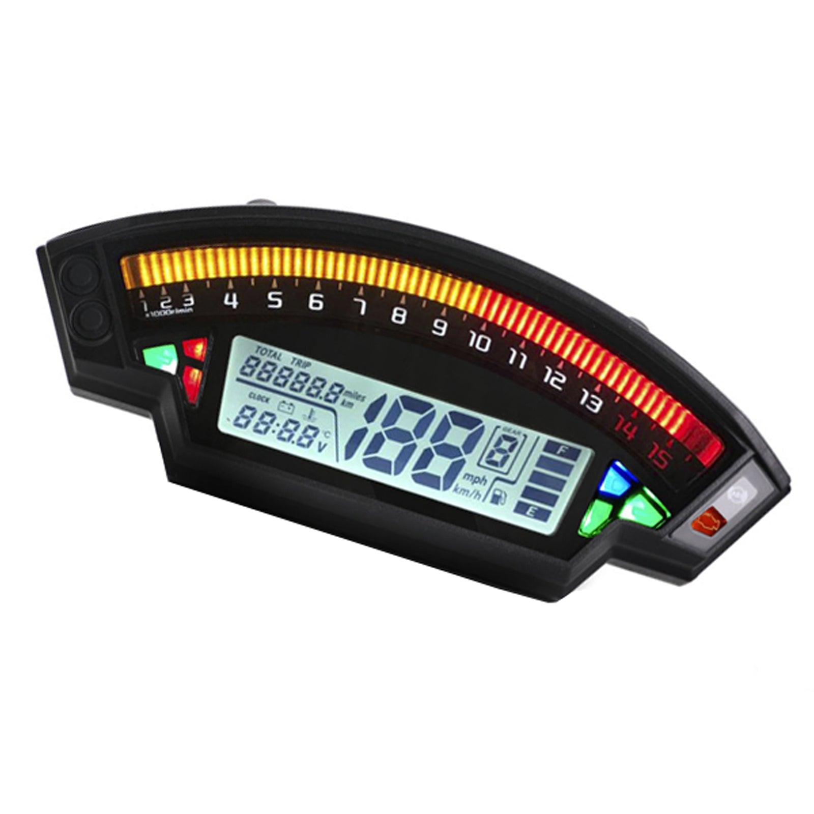 Universal Motorcycle Black Tft Digital Speedometer 14000Rpm Backlight Odometer Generic