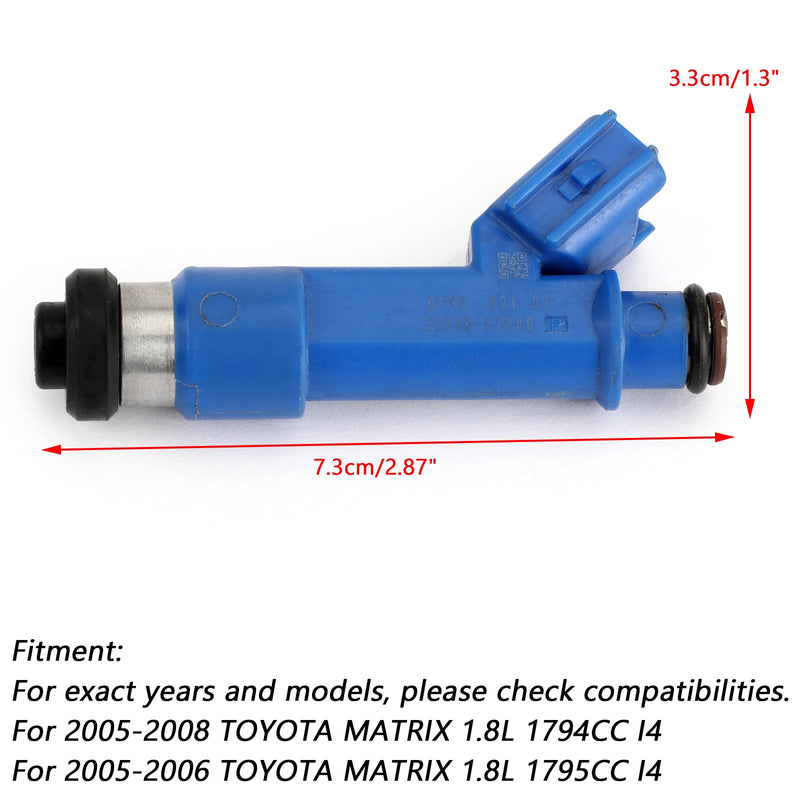 Set of 4 Fuel Injectors 23250-22080 for Toyota Corolla Matrix 23250-0D050 Generic