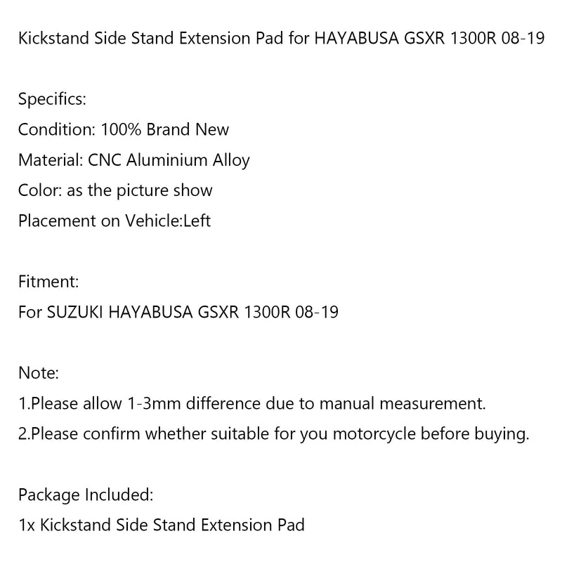 وسادة لوحة تكبير مسند جانبي لسيارة SUZUKI HAYABUSA GSXR 1300R 2008-2019 Generic