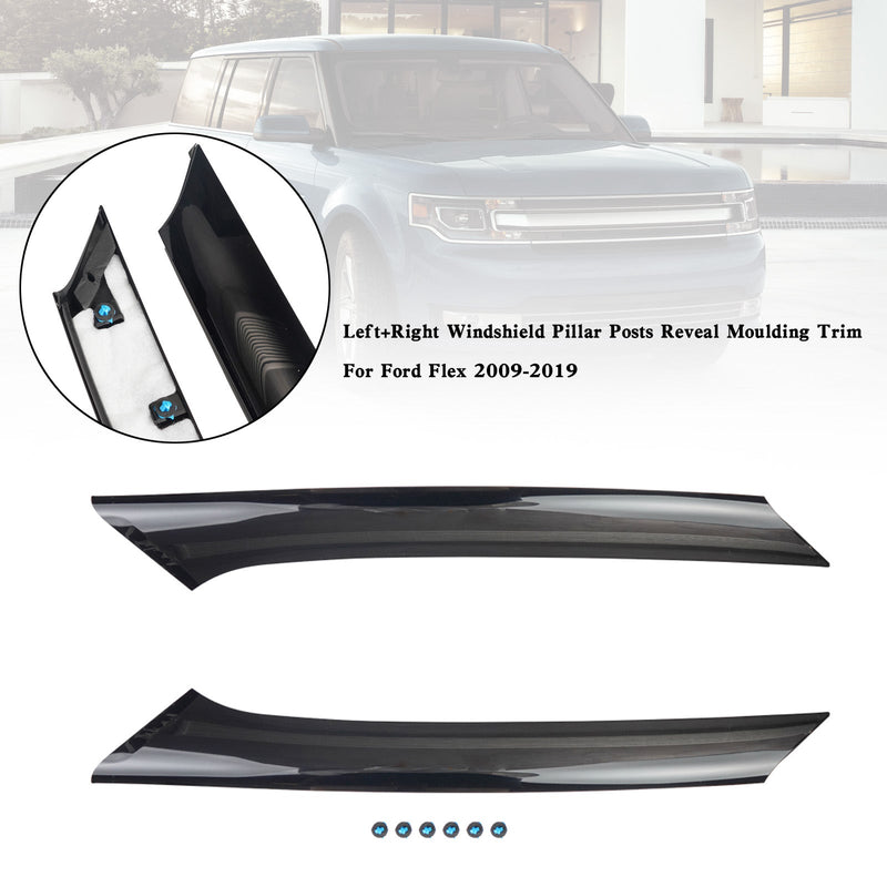 Ford Flex 2009-2019 Left+Right Windshield Pillar Posts Reveal Moulding Trim