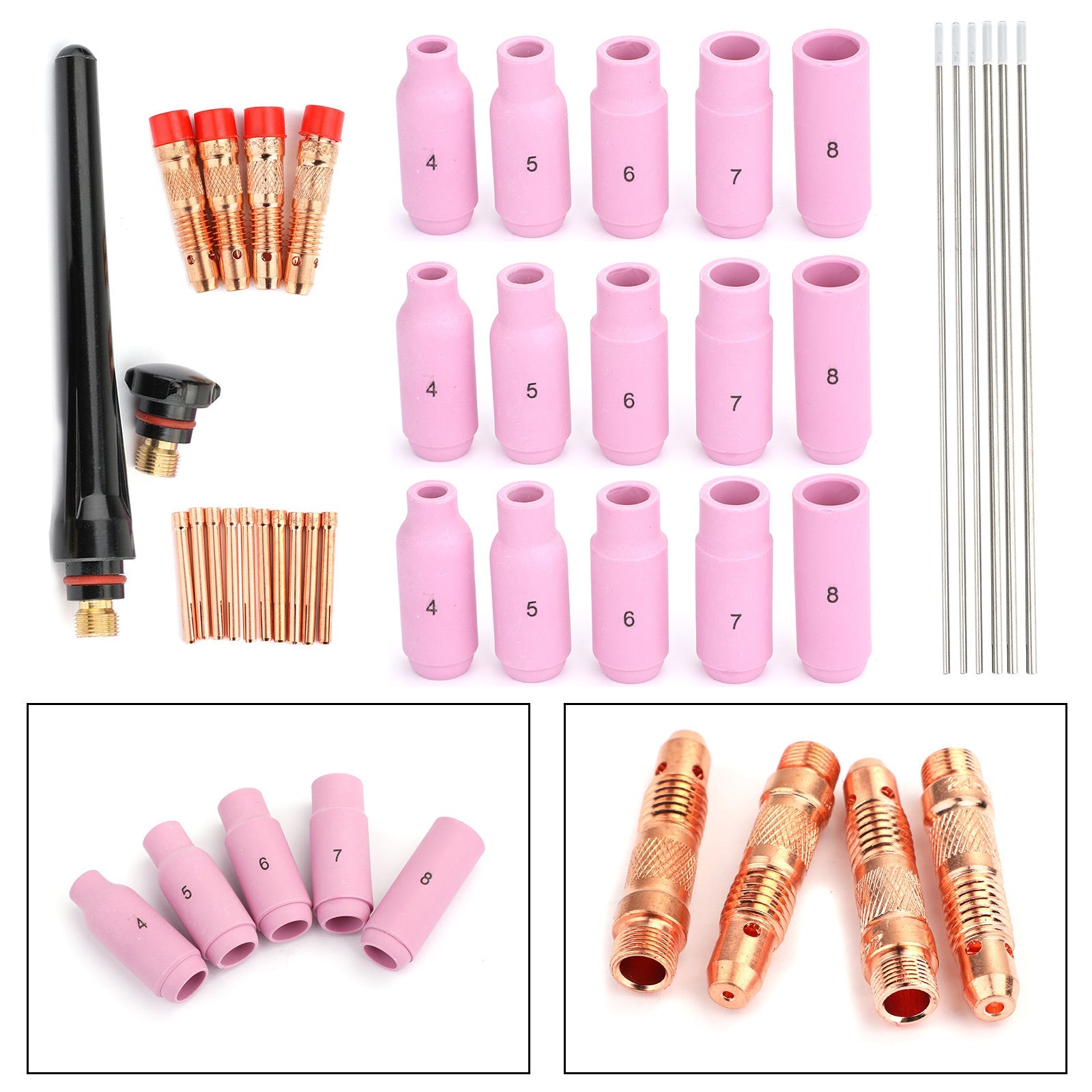 37pcs TIG Welding Torch 17/18/26 Wear Parts Set