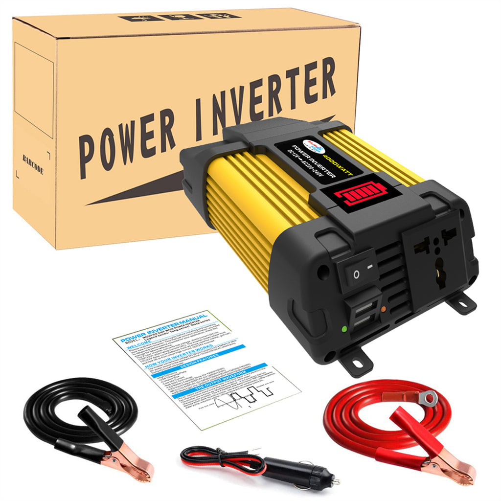 4000W Car Power Sine Wave Inverter w LED Display DC 12V To AC 220V Inverter