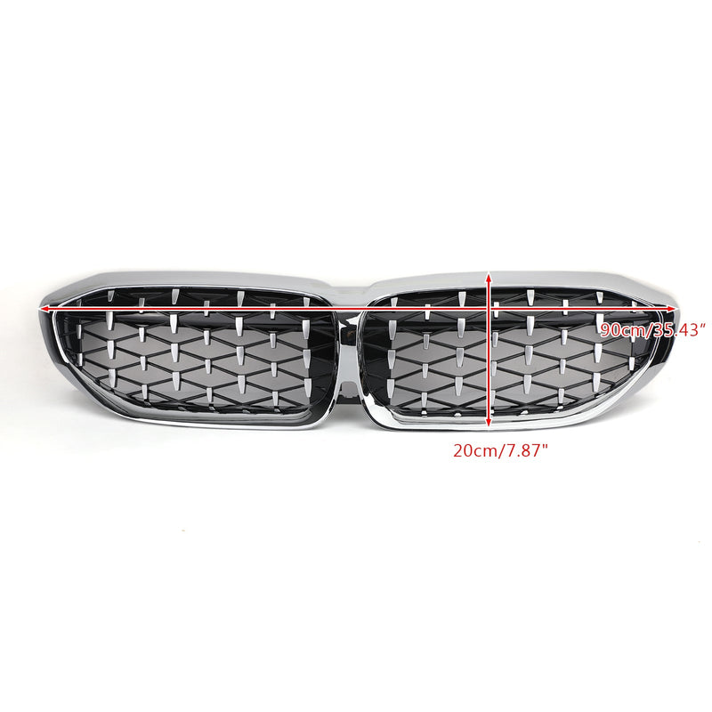 Diamond Style Grill For BMW New 3 Series G20 Racing Chrome Front Kidney Grille Generic