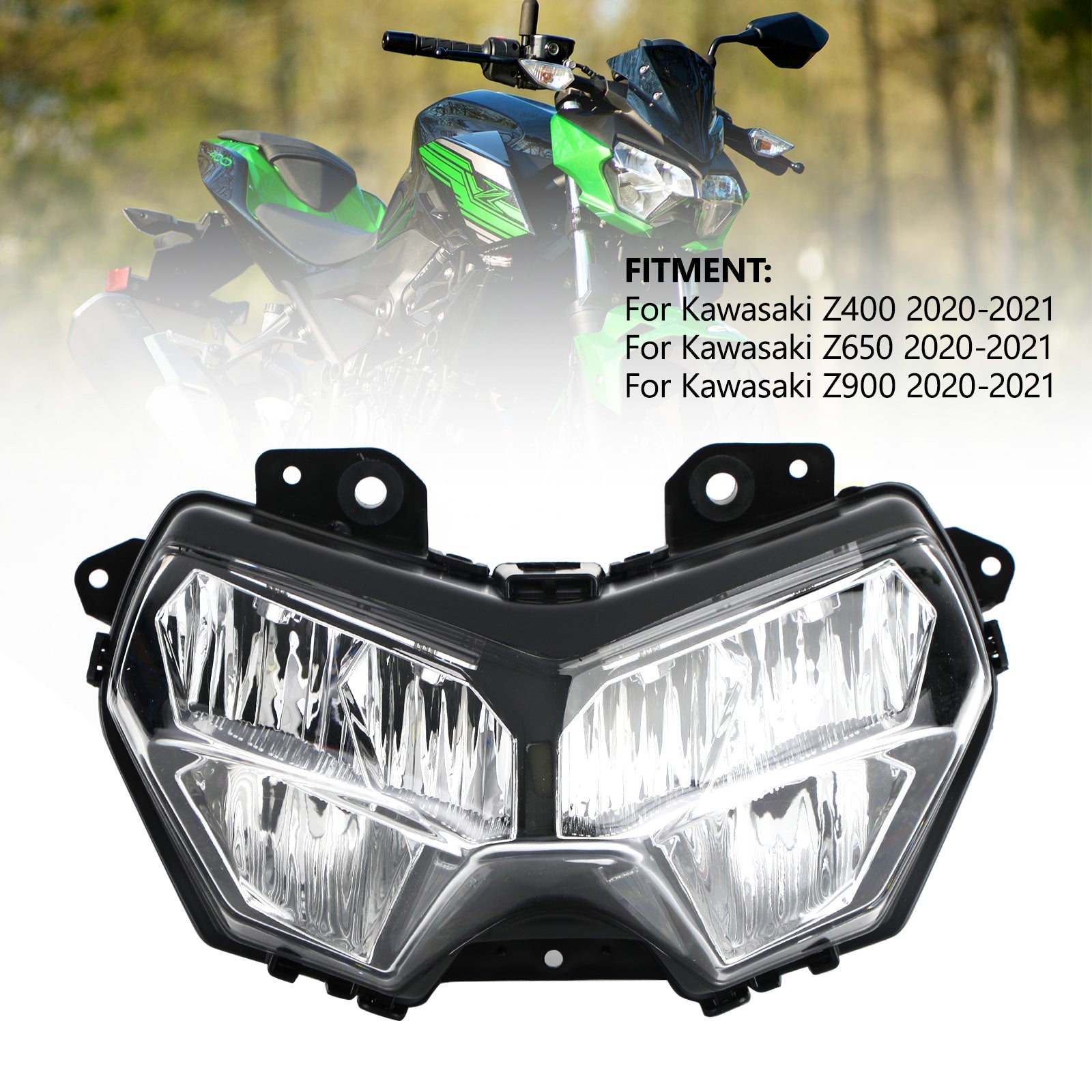 Headlight Guard Protector Cover Haddlamp Kit For Kawasaki Z400 650 900 20-22 Smoke Generic