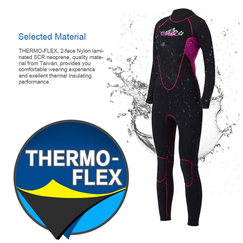 3MM Women Neoprene Wetsuit Surfing Diving Suit Full Body Snorkeling Triathlon