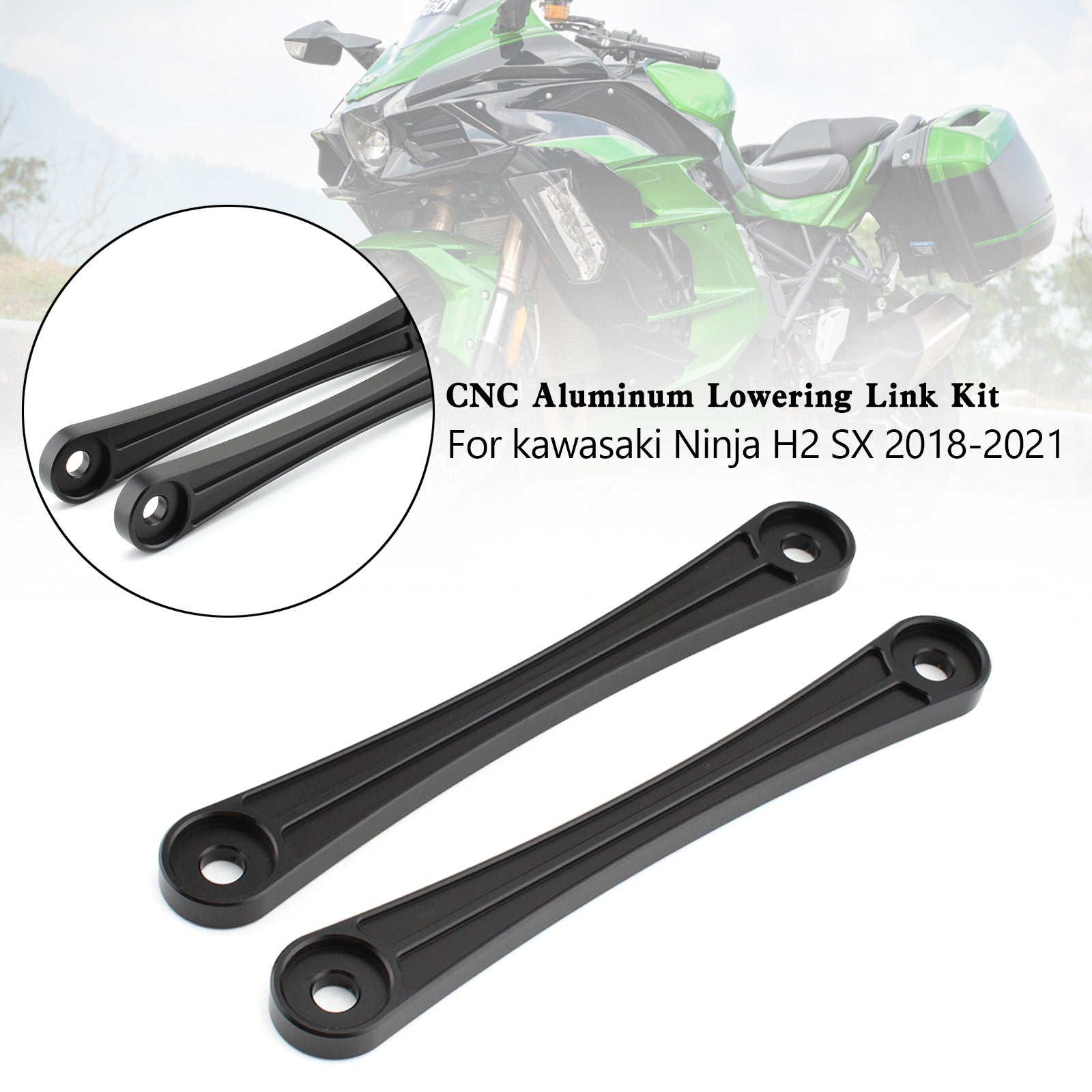 30 mm Kawasaki Ninja H2 SX 2018-2021CNC Kit de enlace de descenso de aluminio