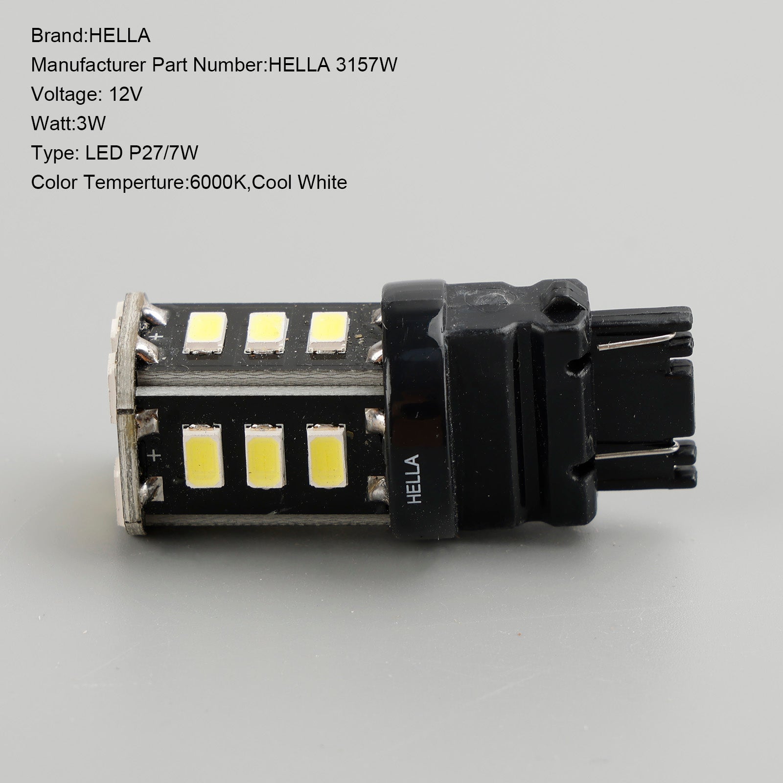 10X For HELLA LED Retrofit 3157W LED P27/7W 12V 3W W2.5x16Q 6000K