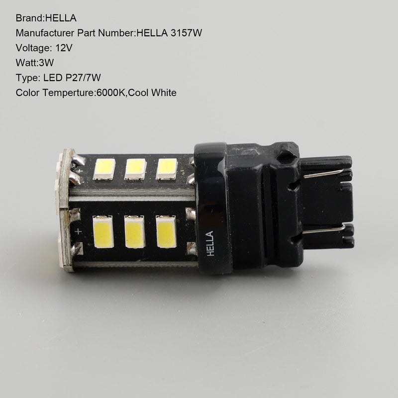 10X لـ HELLA LED التحديثية 3157 واط LED P27/7 واط 12 فولت 3 واط W2.5x16Q 6000 كيلو