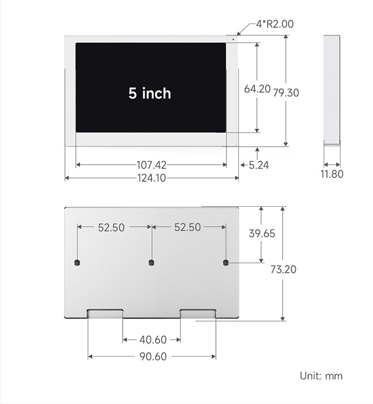 5/7-inch USB Computer Case Secondary Screen IPS Table-Mounted Atmosphere Screen