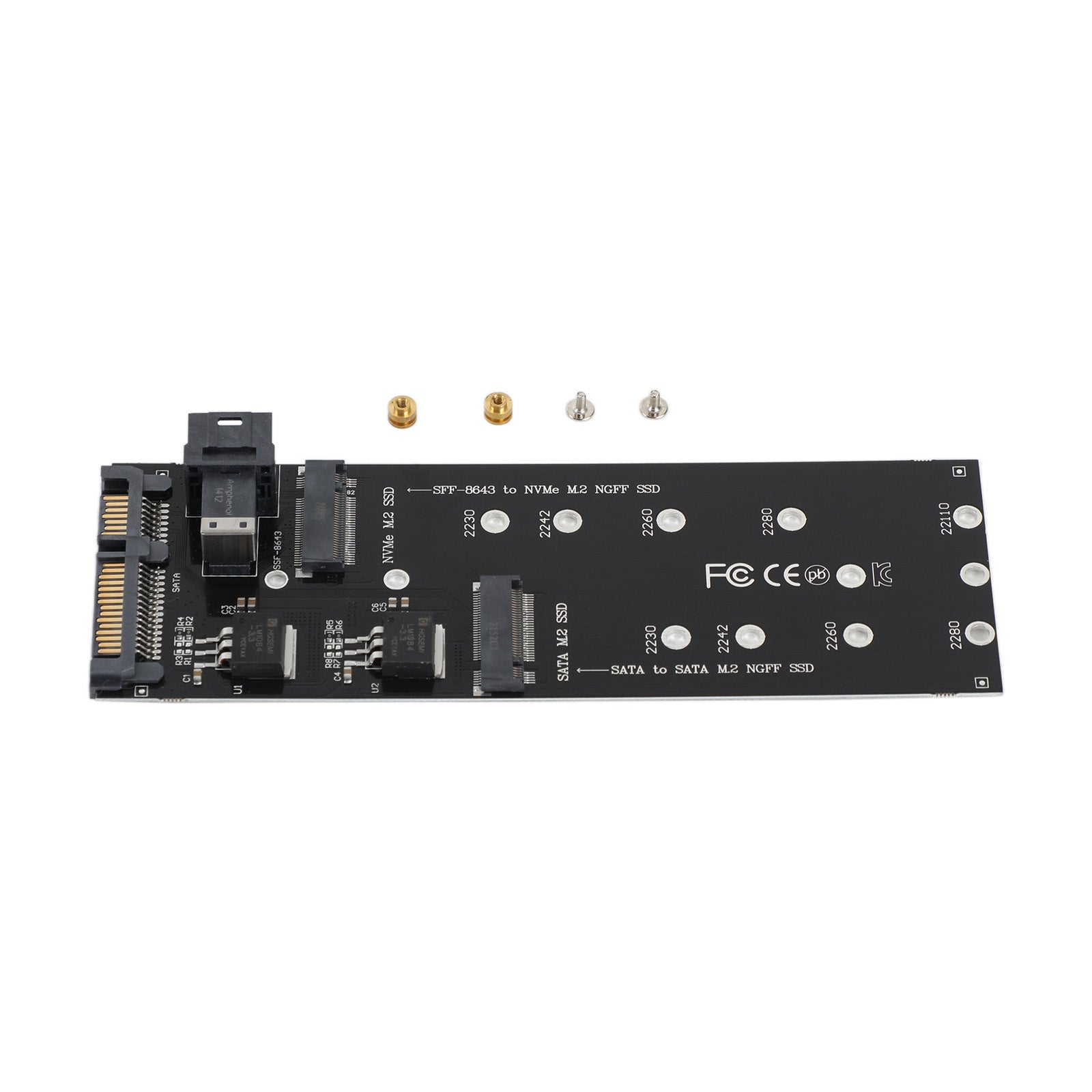 Disco duro M2 SFF-8643 a U2 NGFF M-Key a HD SAS NVME PCIe SSD Adaptador SATA