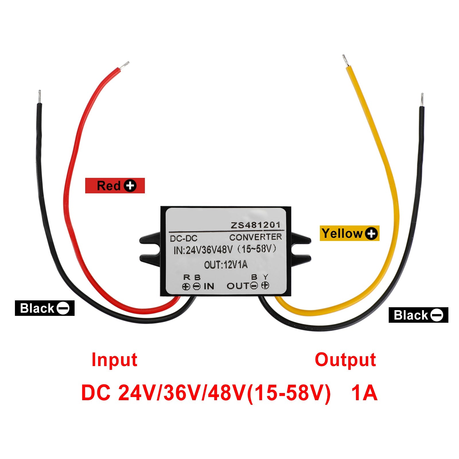 Convertidor DC-DC a prueba de agua 24V 36V 48V Reducir al módulo de fuente de alimentación de 12V