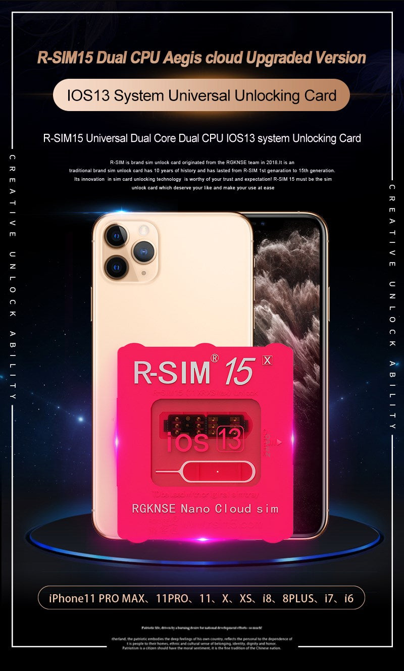 Upgrade RSIM-15 Nano Unlock Card for iPhone 13 Pro X XS Max 8 iOS 14.7