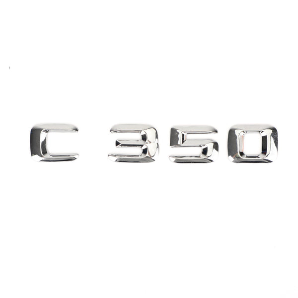 Insignia del emblema del maletero trasero Placa de identificación Calcomanía Letras Números Fit Mercedes C350 Chrome Generic