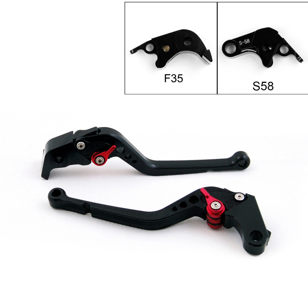 Long Brake Clutch Levers For Suzuki GSXR1000 09-14 GSXR600 GSXR750 11-14 Black Generic