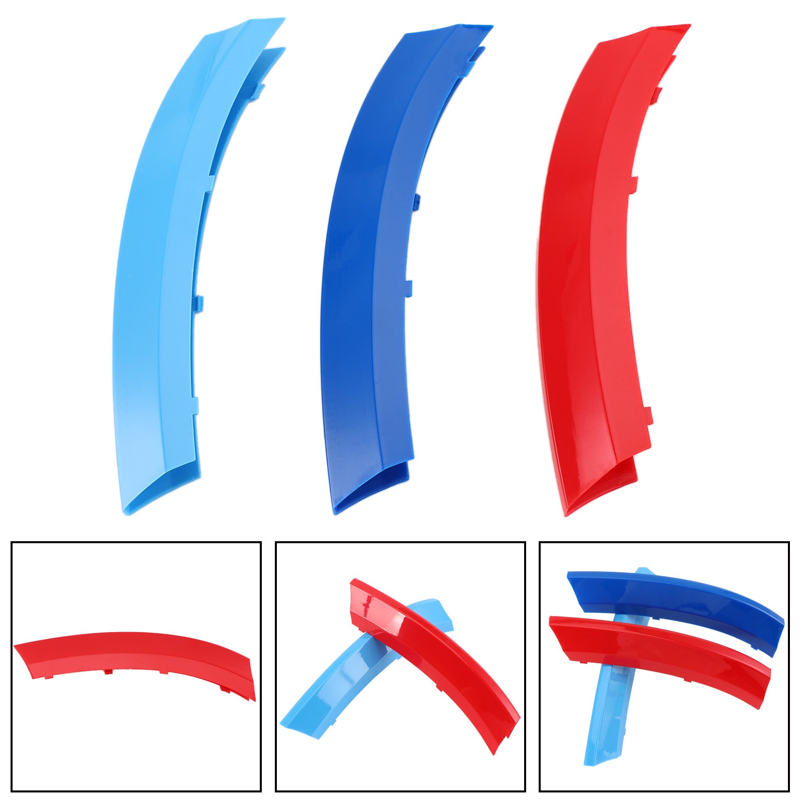 Embellecedor de tiras de cubierta de parrilla delantera tricolor para BMW X5 2008-2013 genérico