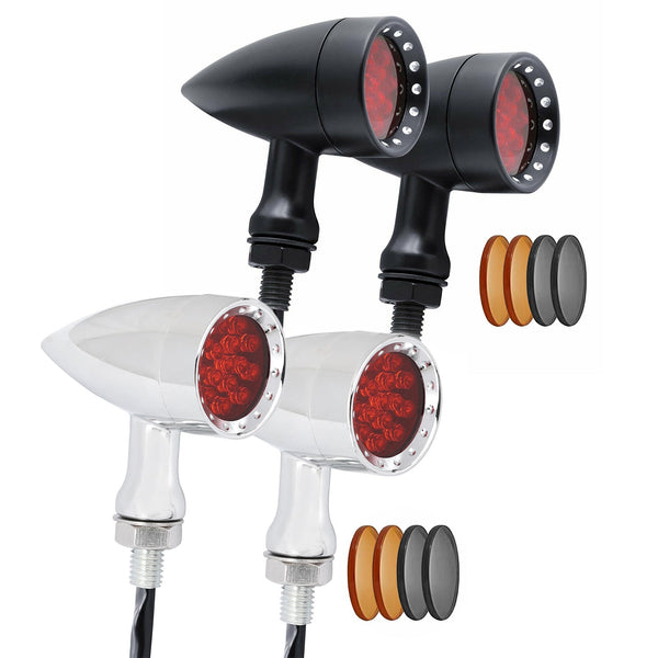 Indicadores de luz de señal de giro de motocicleta universal M10, lámpara de bala intermitente genérica