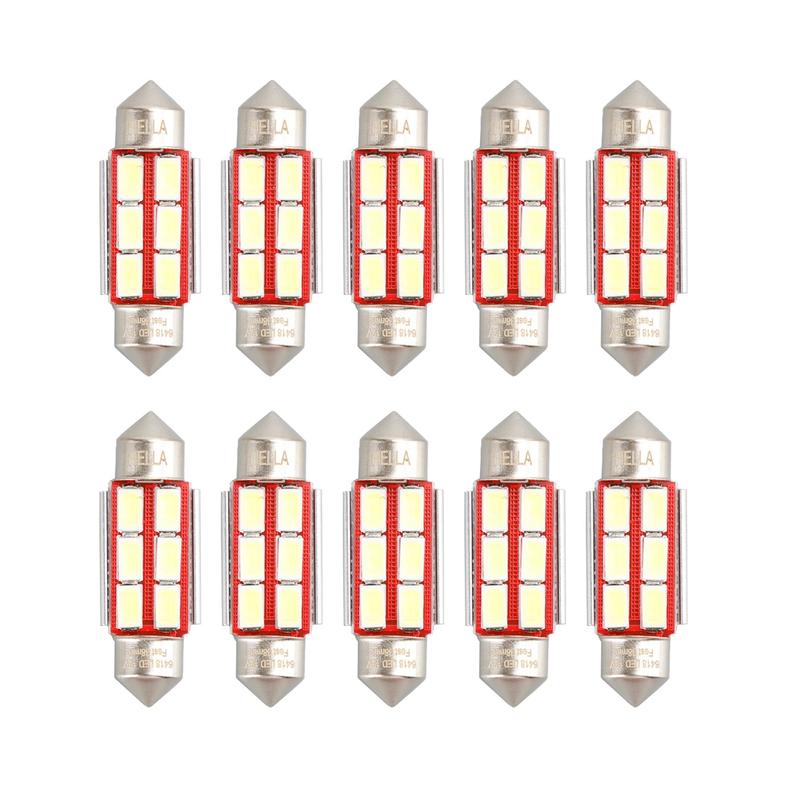 10X For HELLA LED Retrofit 6418W FESTOON 38MM 12V 3W SV8.5-8 6000K