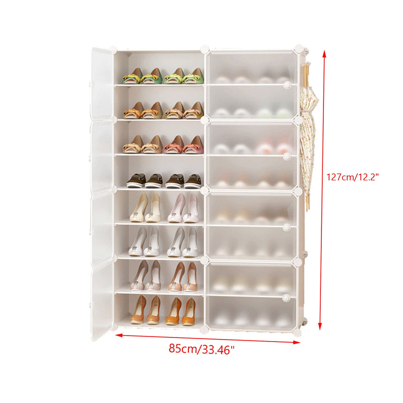 24-48 Pair Stackable Shoe Storage Cabinet Drawer Box Plastic Frame