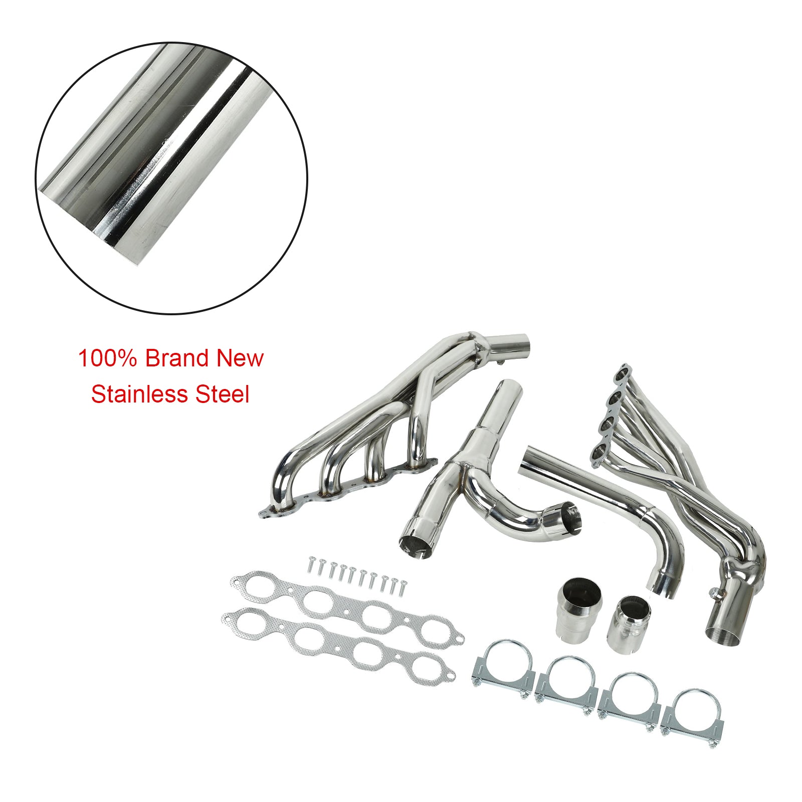 Stainless Exhaust Header Fit Chevy/GMC Silverado Sierra 14-17 1500 5.3L 6.2L